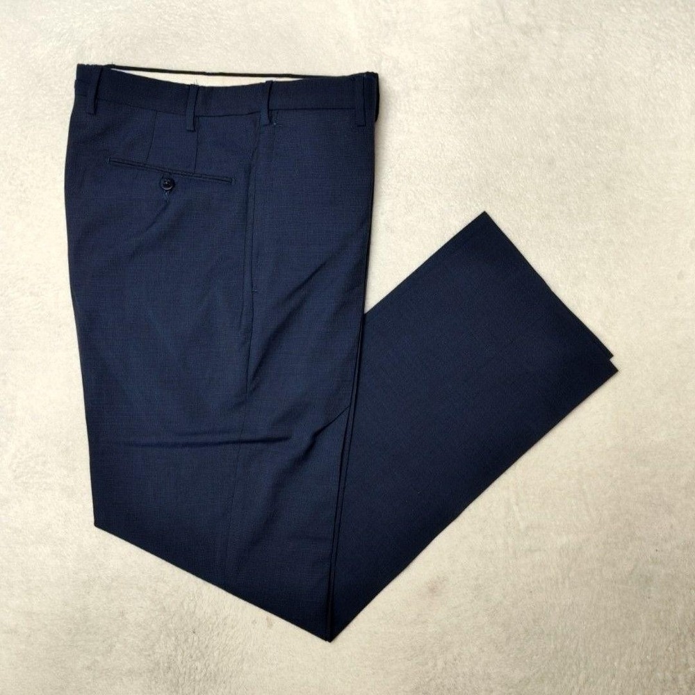 Zanella Pants Mens 32x31 Blue Wool Parker Flat Classic Dress Slacks Suit Italy